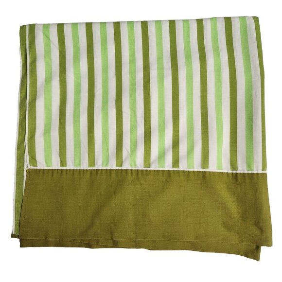 Vintage Fashion Manor Percale MCM Green Mod Twin Striped Flat Sheet 72 x 108 - Picture 1 of 7